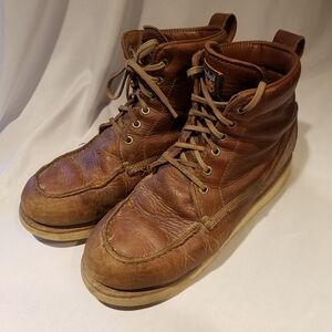 Men's Timberland Pro Wedge Brown Moc Toe Boots Size 12